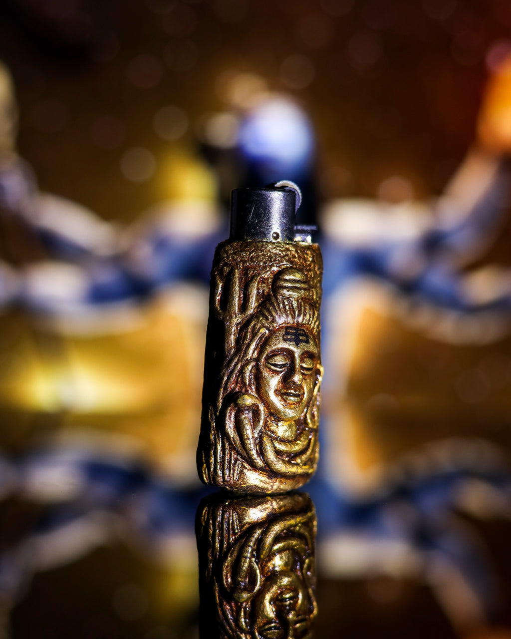 Golden Serenity Clay Clipper Lighter ✨🕉️🔥