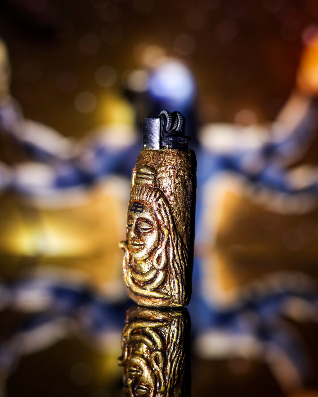 Golden Serenity Clay Clipper Lighter ✨🕉️🔥
