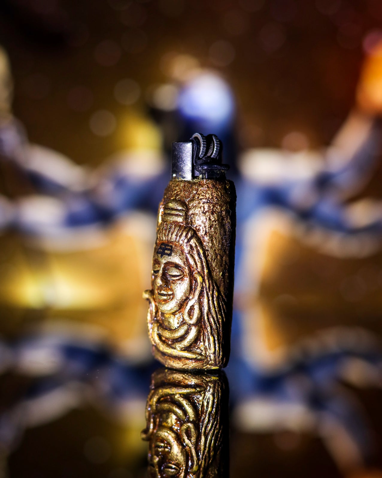 Golden Serenity Clay Clipper Lighter ✨🕉️🔥