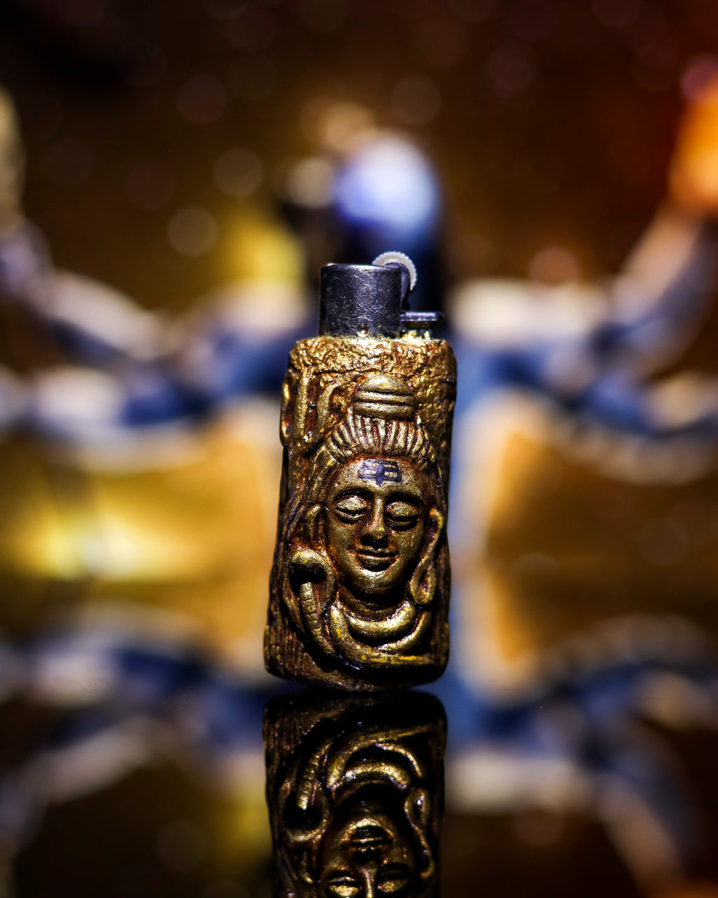 Golden Serenity Clay Clipper Lighter ✨🕉️🔥