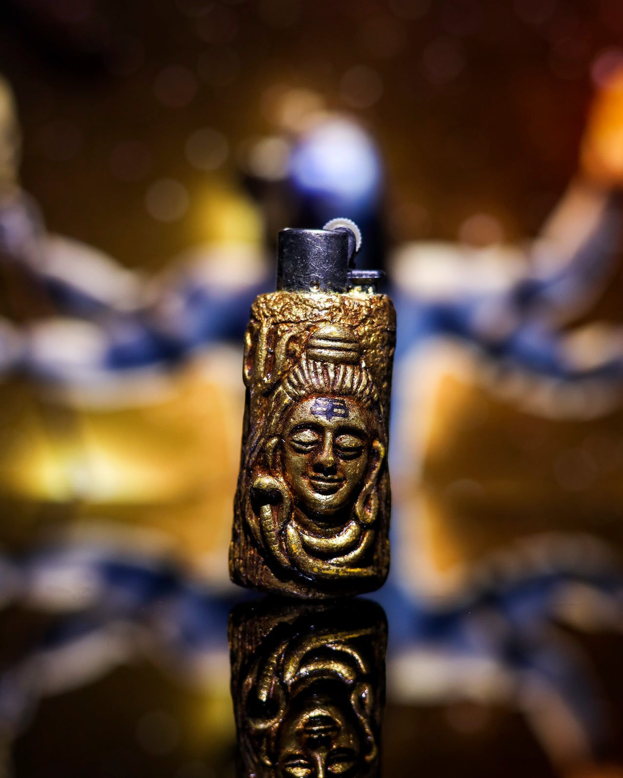Golden Serenity Clay Clipper Lighter ✨🕉️🔥