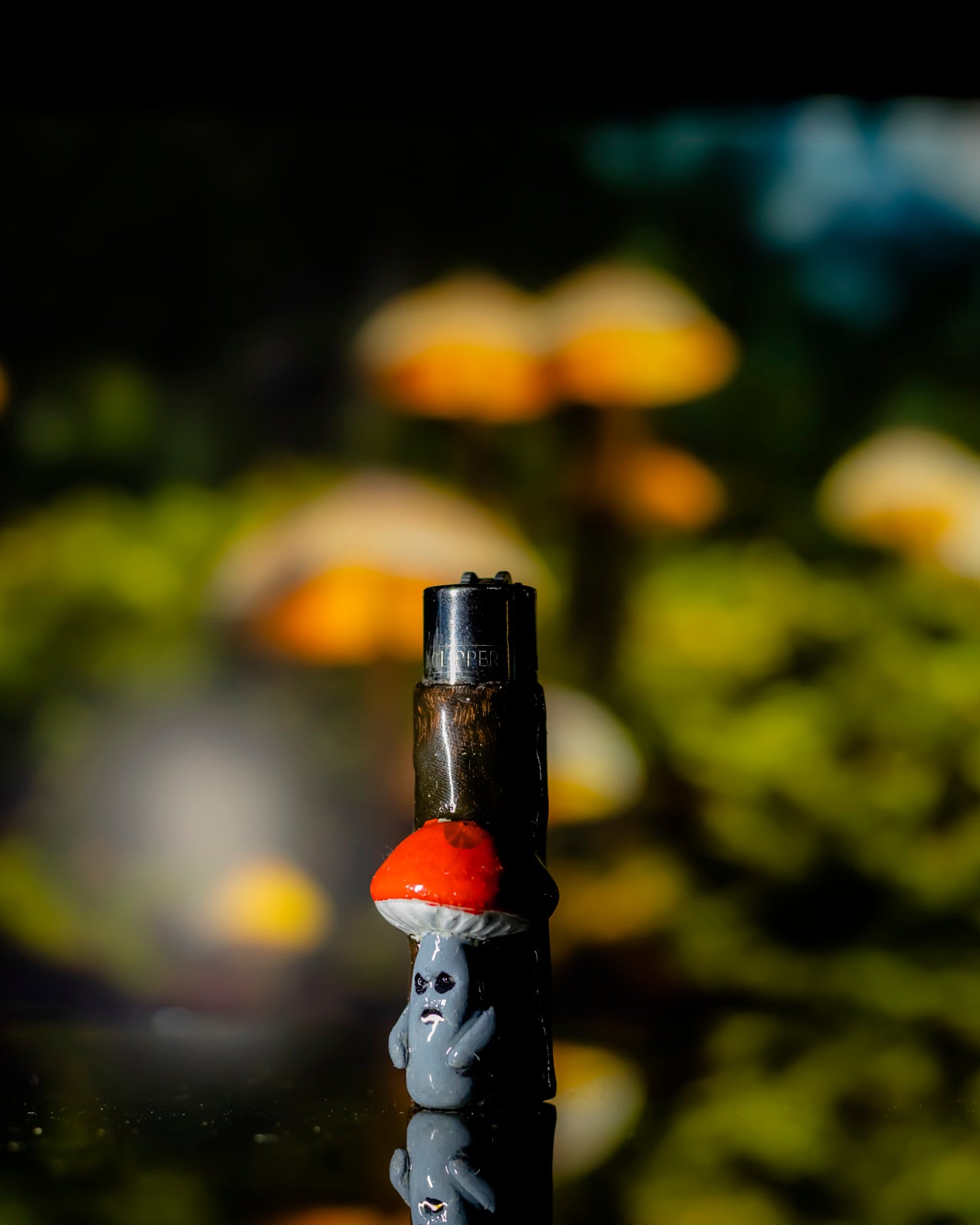 Grumpy Shroom Gremlin Clay Lighter 🍄😤🔥