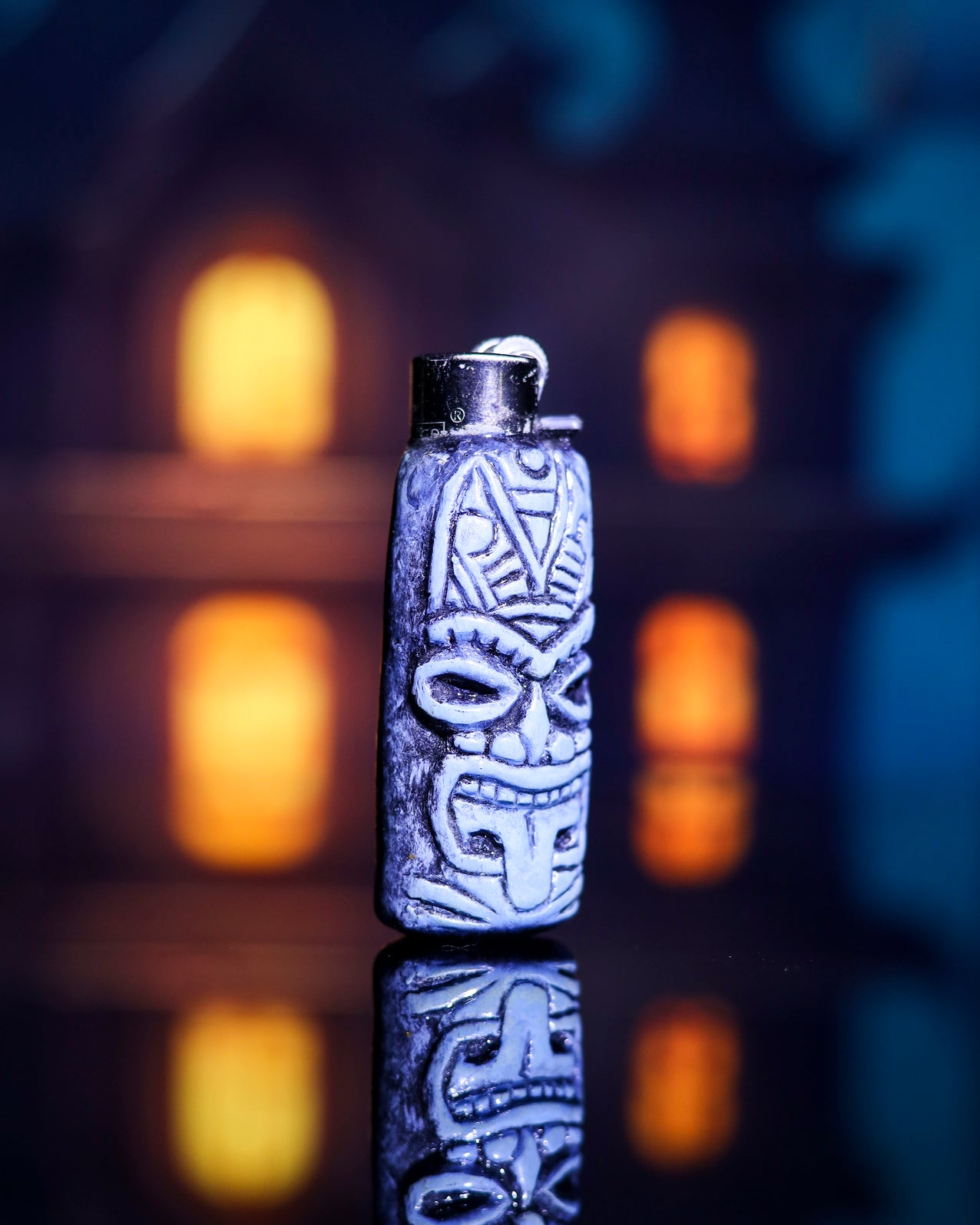 Tribal Fury Clay Clipper Lighter 🌑🔥🌴