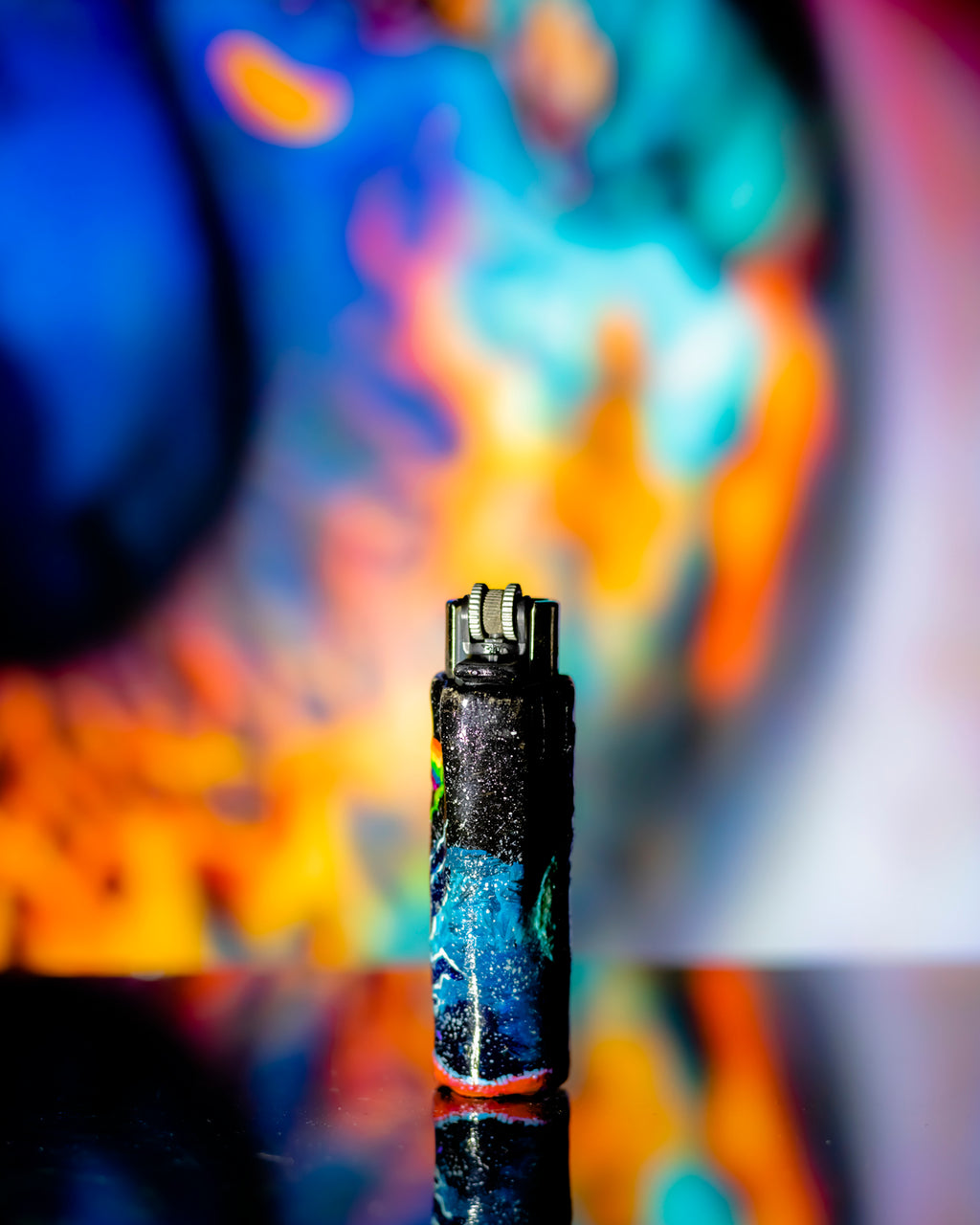 Rick and Morty in the Pinkflloyd verse Glow Painted Clipper Lighter 🌌🔺