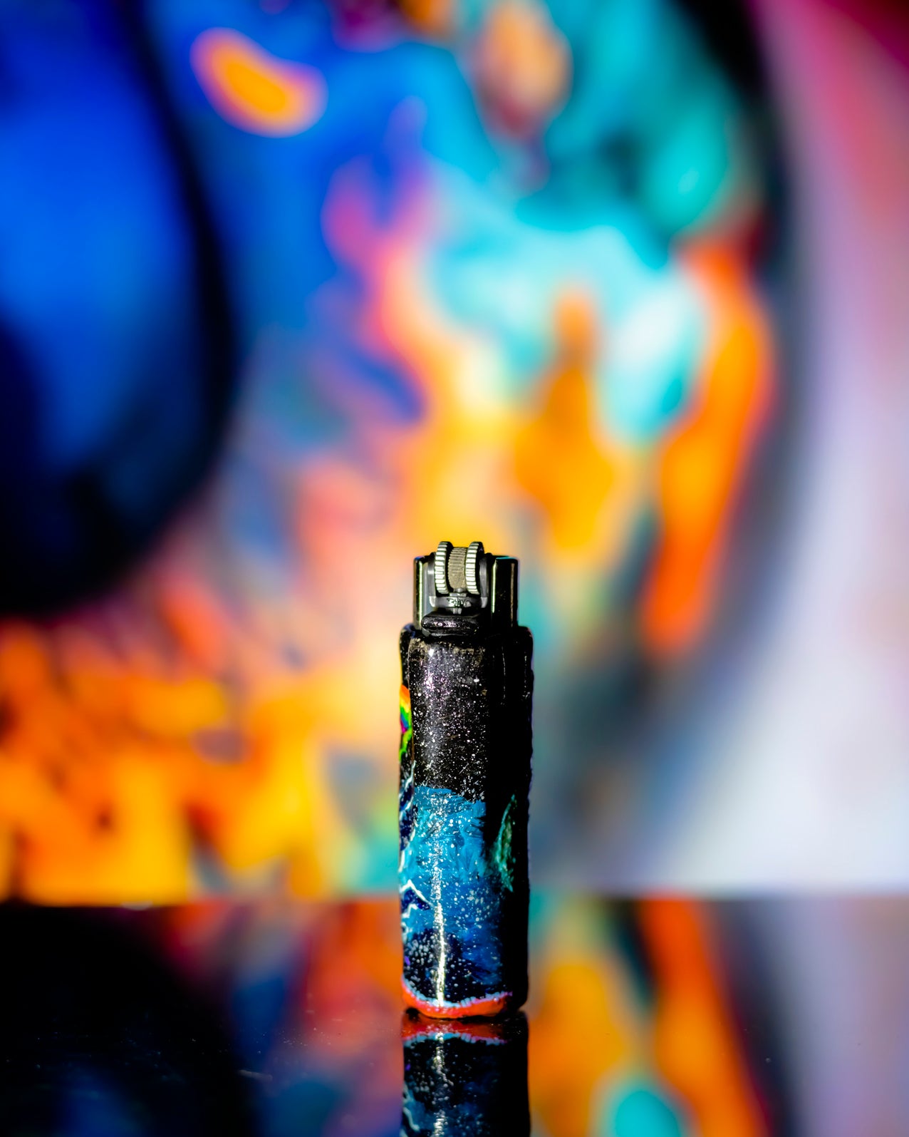 Rick and Morty in the Pinkflloyd verse Glow Painted Clipper Lighter 🌌🔺