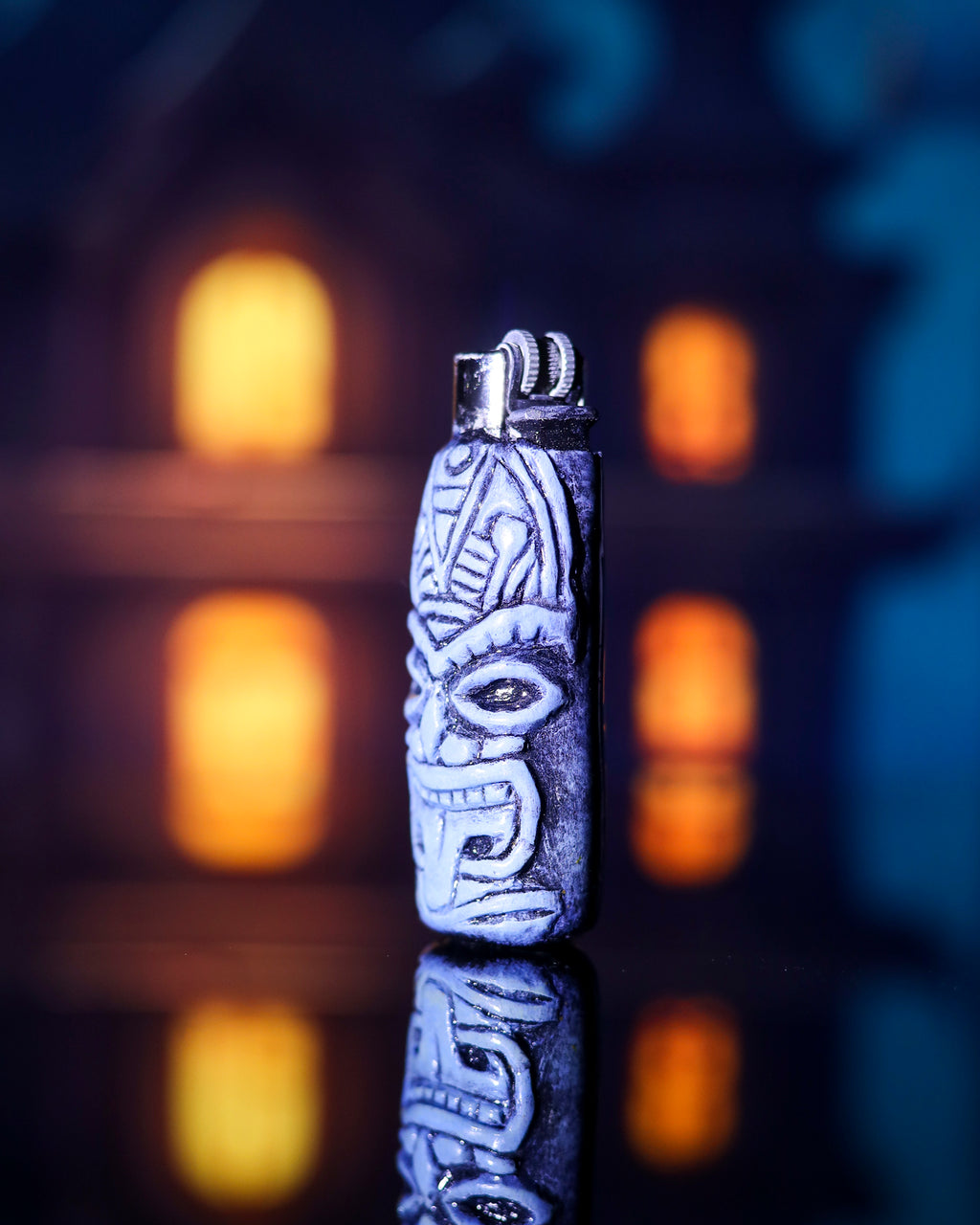 Tribal Fury Clay Clipper Lighter 🌑🔥🌴