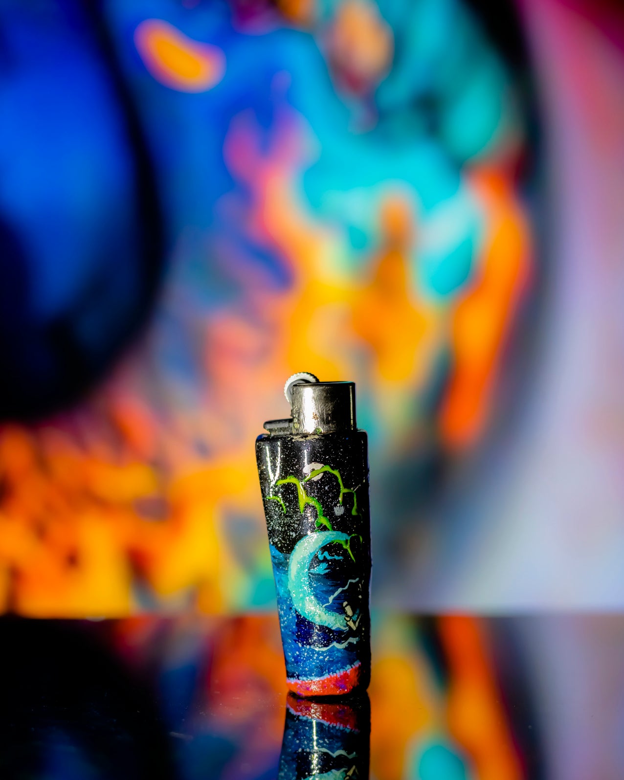 Rick and Morty in the Pinkflloyd verse Glow Painted Clipper Lighter 🌌🔺