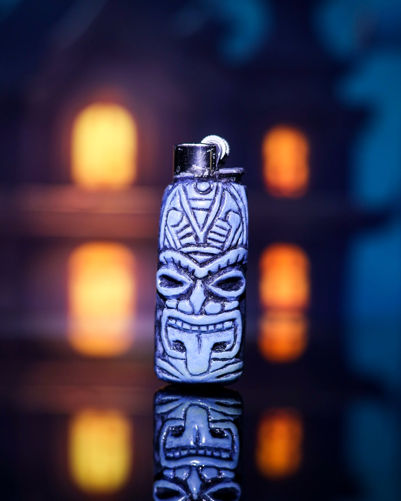 Tribal Fury Clay Clipper Lighter 🌑🔥🌴