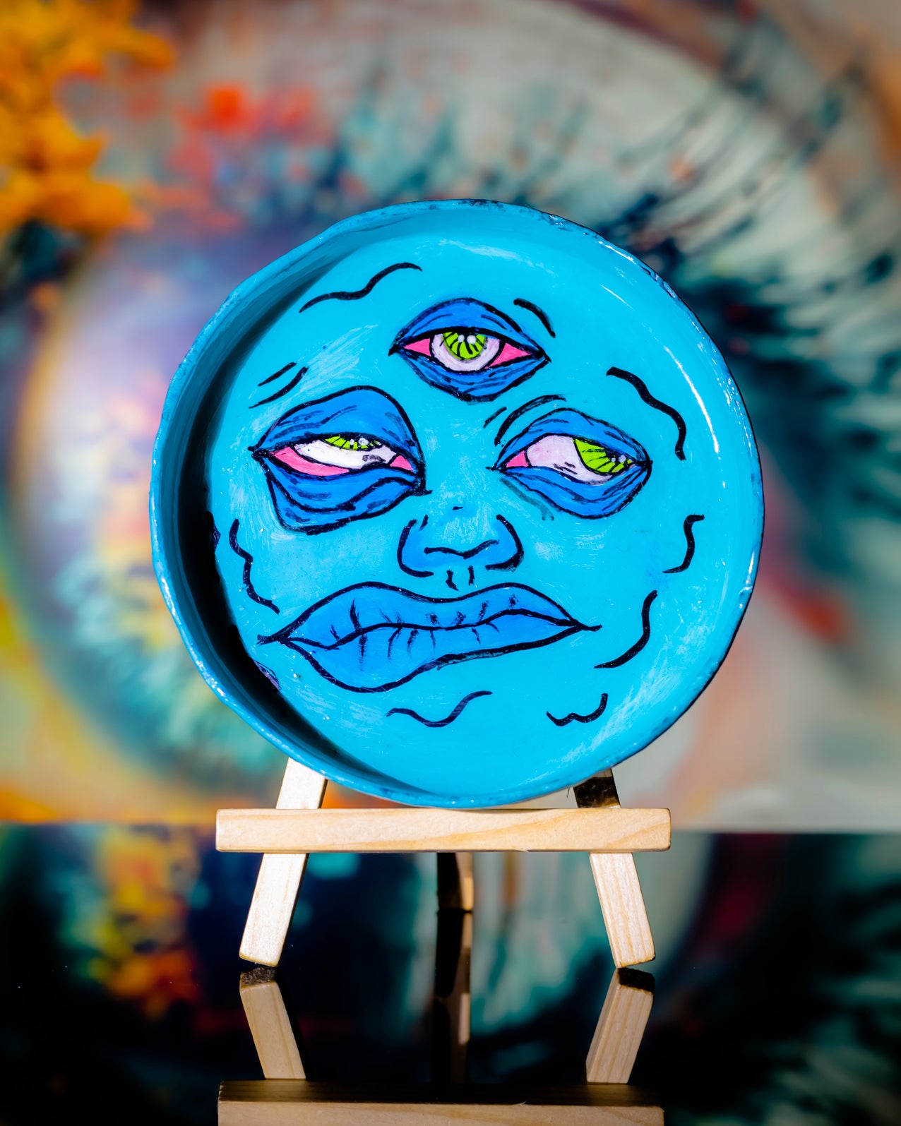 Third Eye Trip – Handcrafted Ashtray 👁️💙✨