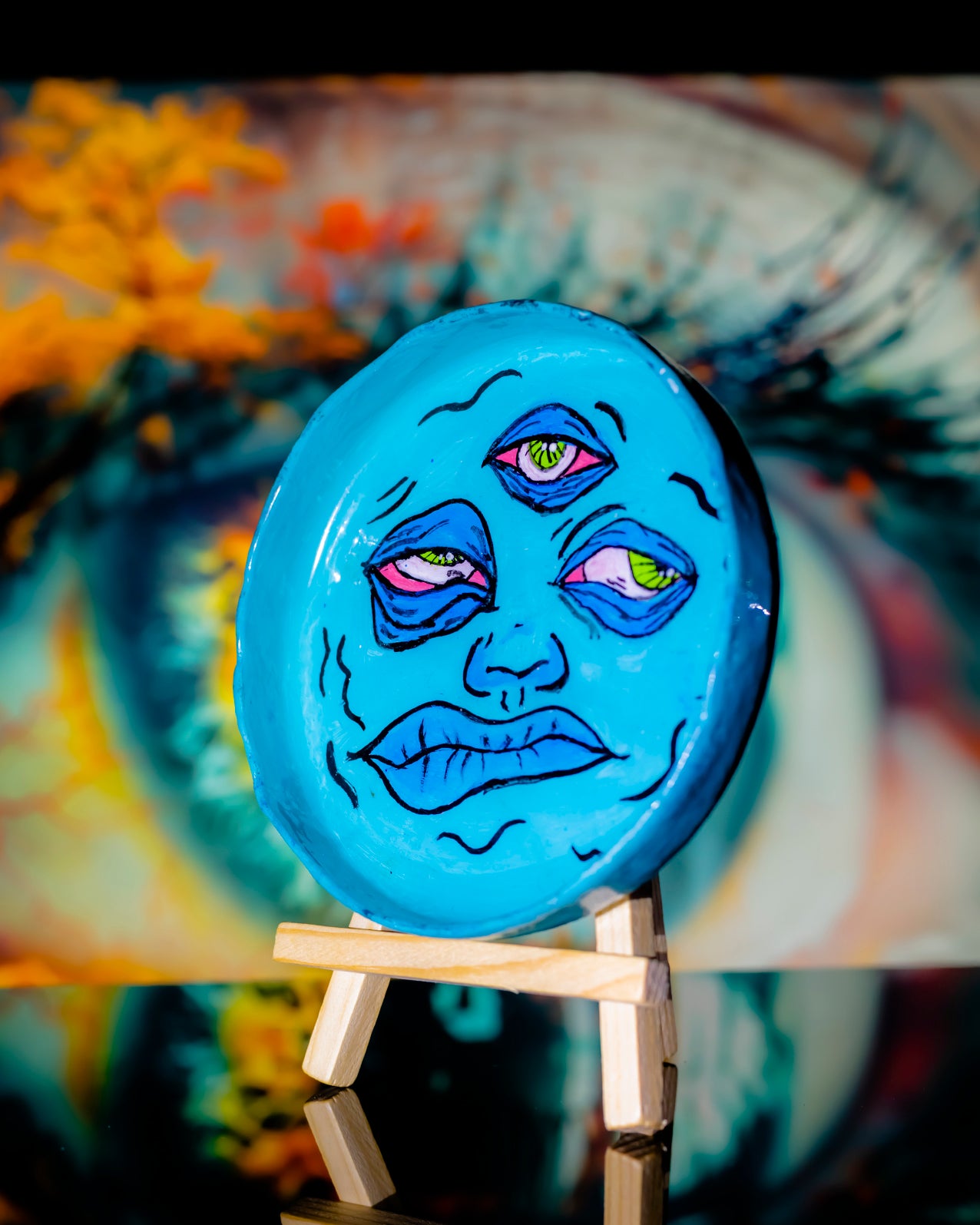 Third Eye Trip – Handcrafted Ashtray 👁️💙✨