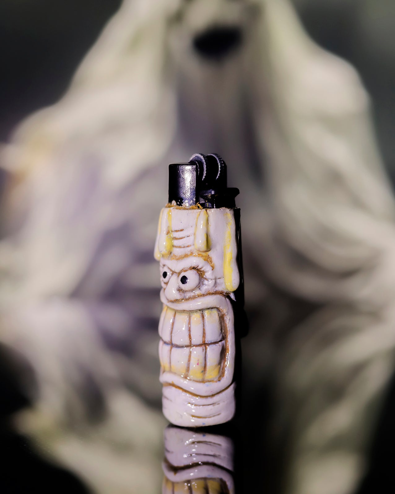 Meltdown Grin Painted Clipper Lighter 😈🕯️🔥