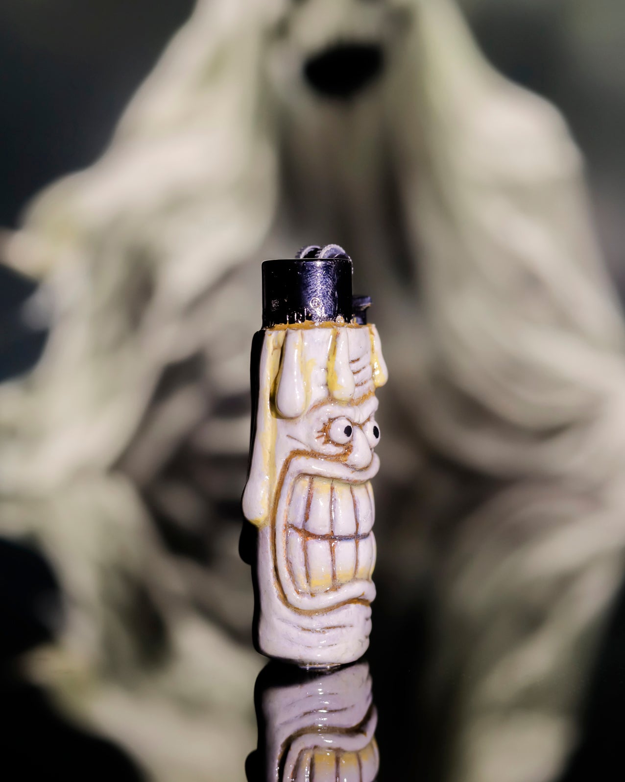 Meltdown Grin Painted Clipper Lighter 😈🕯️🔥
