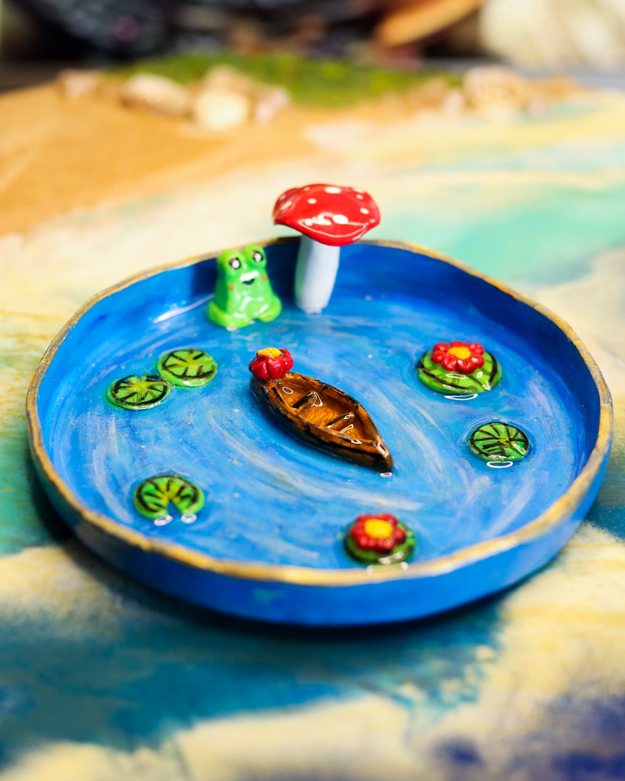 Mystic Glow Pond Ashtray 🐸🍄✨