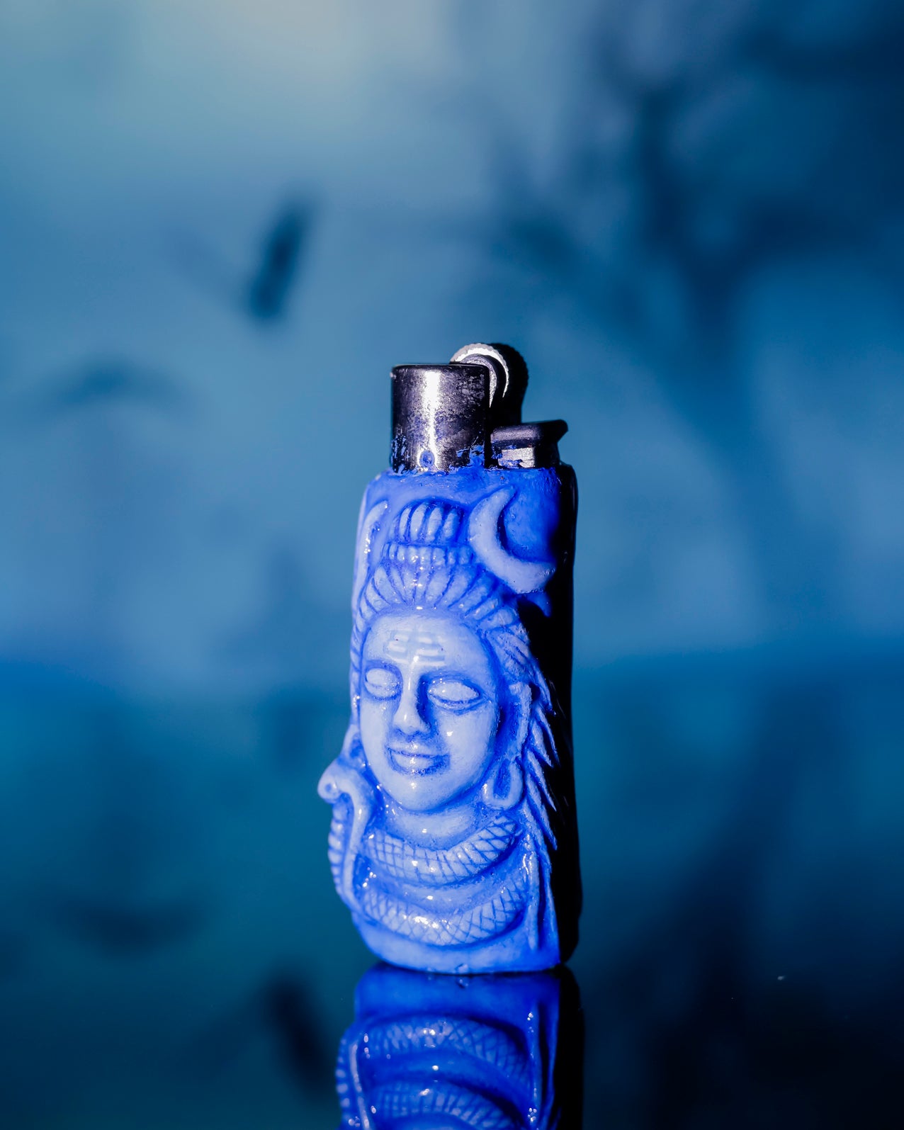 Lord Shiva Painted Clipper Lighter 🔱💙🔥