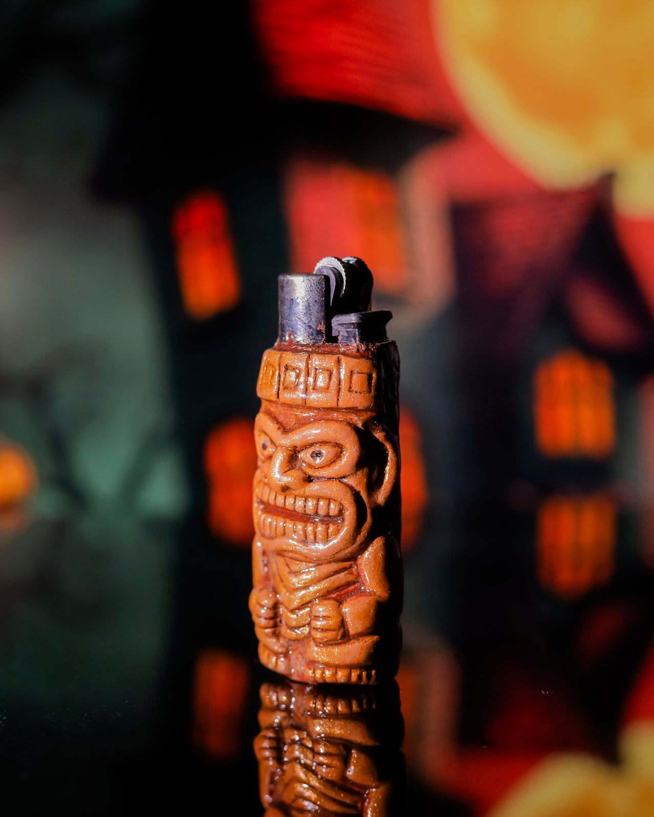 Tiki Warrior Painted Clipper Lighter 🌺🔥