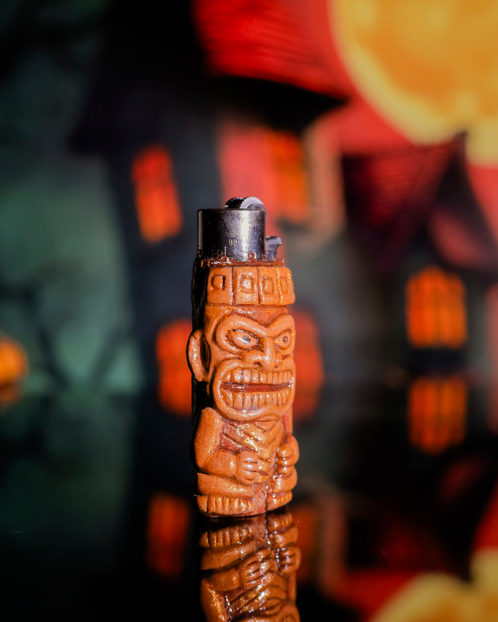 Tiki Warrior Painted Clipper Lighter 🌺🔥