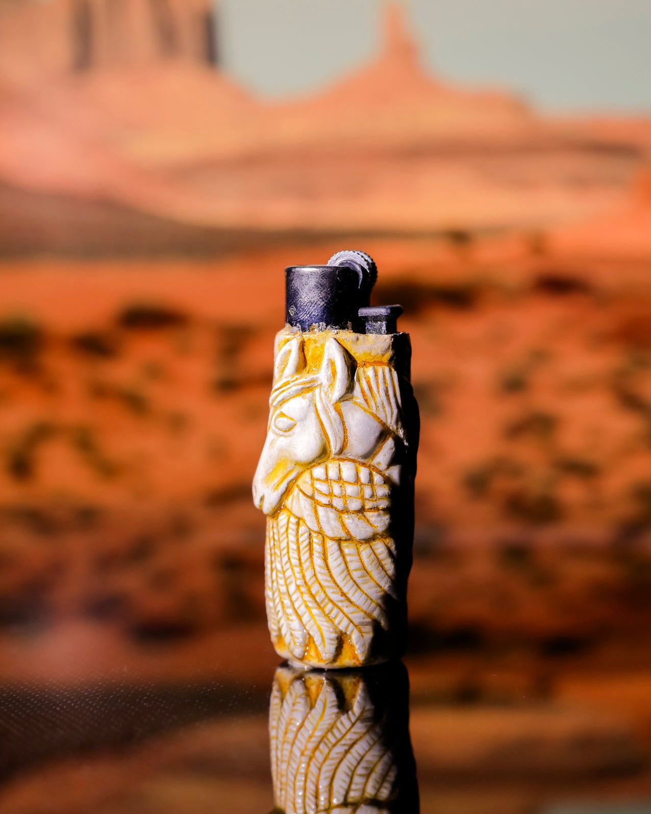 Desert Stallion Painted Clipper Lighter 🐎🔥
