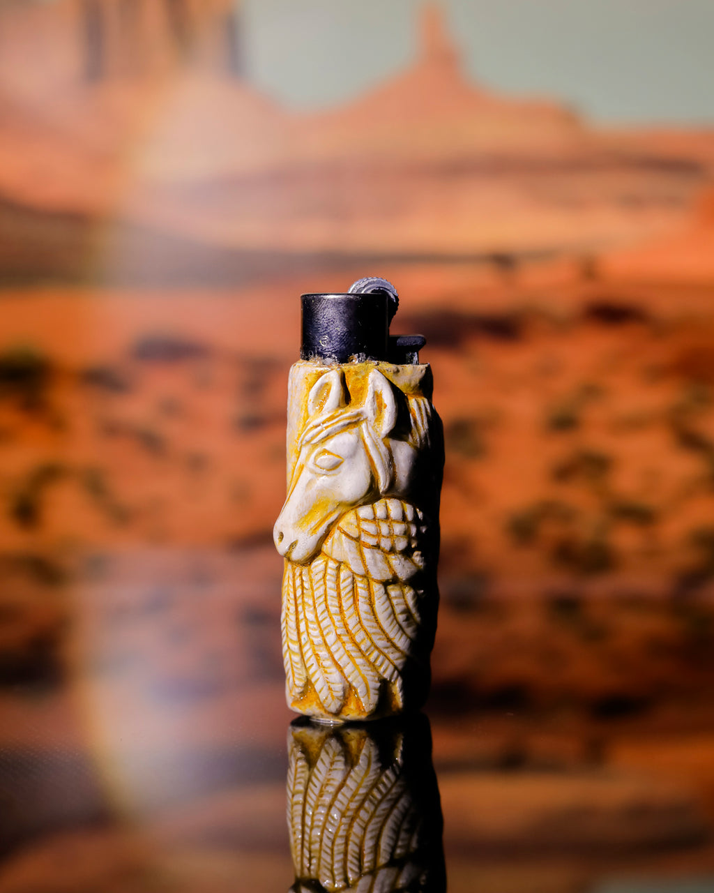 Desert Stallion Painted Clipper Lighter 🐎🔥