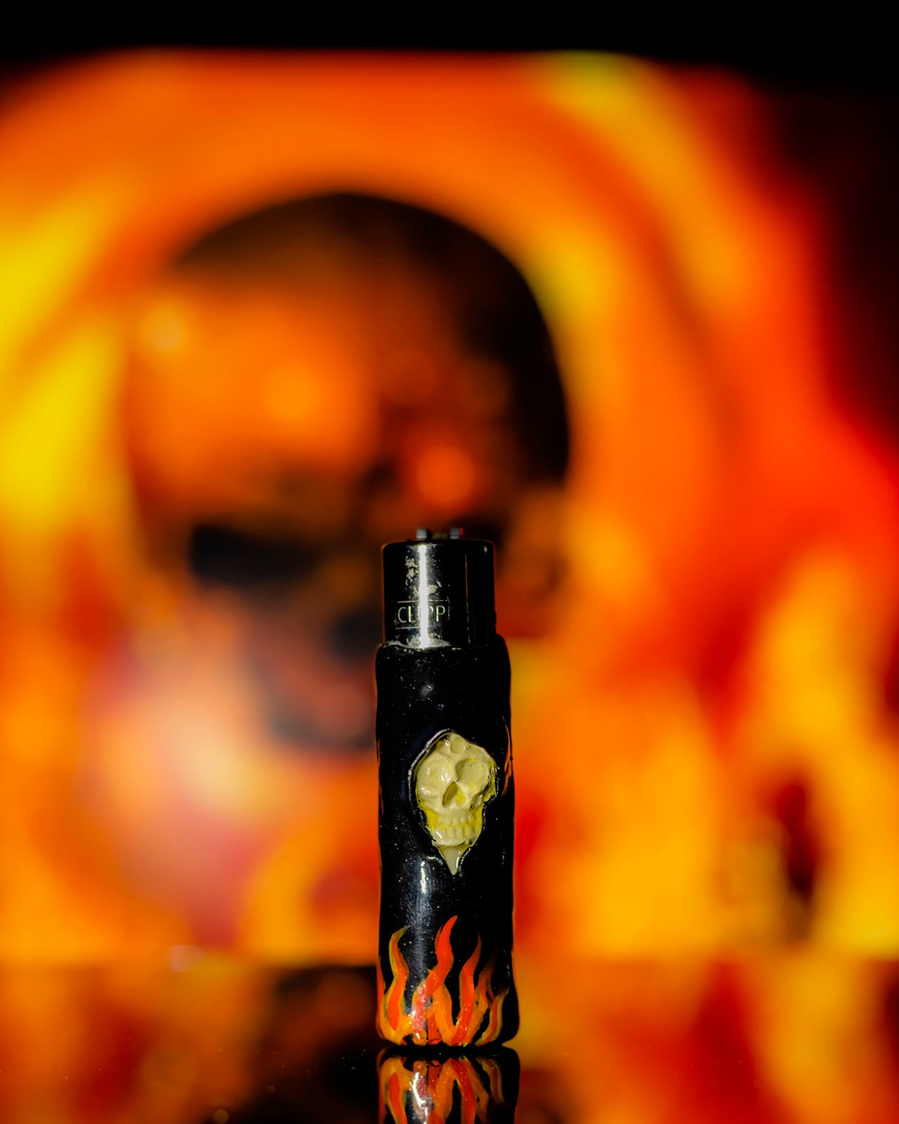 Hellfire Grin Clay Lighter 💀🔥🖤