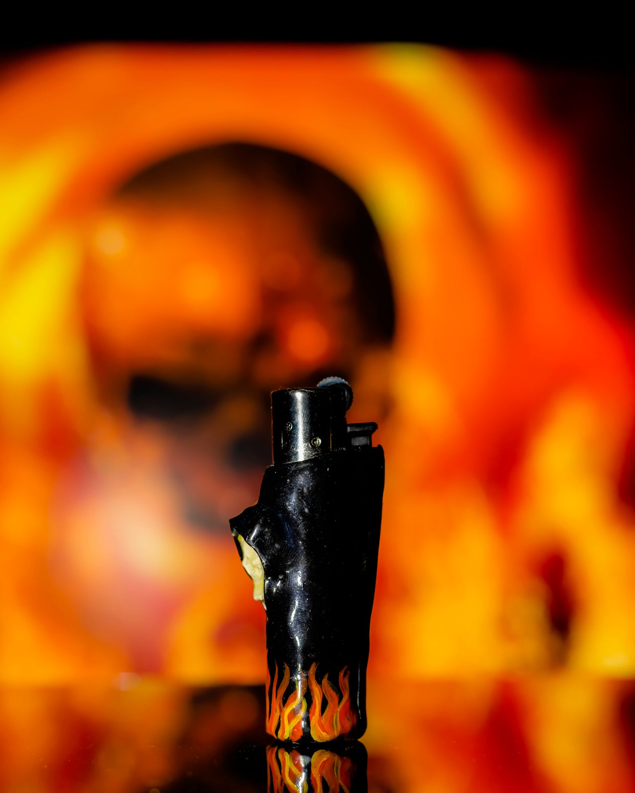 Hellfire Grin Clay Lighter 💀🔥🖤