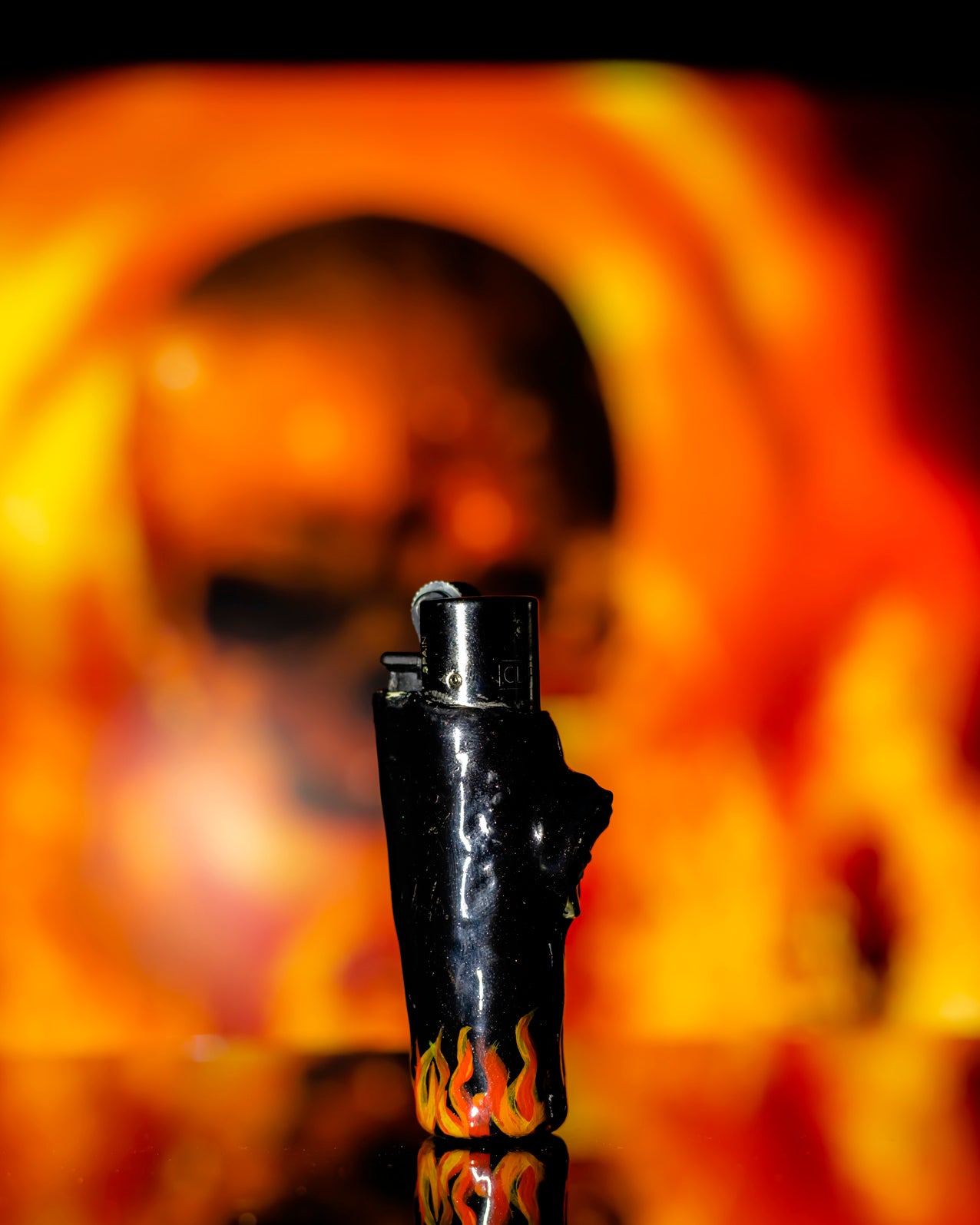 Hellfire Grin Clay Lighter 💀🔥🖤